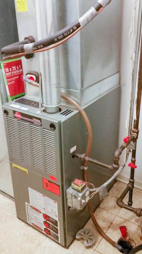 Photo of a Naperville residential home HVAC furnace unit after installation